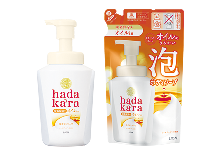 hadakara（ハダカラ）ボディソープ オイルインタイプ ローズガーデンの香り 本体（550ml）、つめかえ用（440ml）